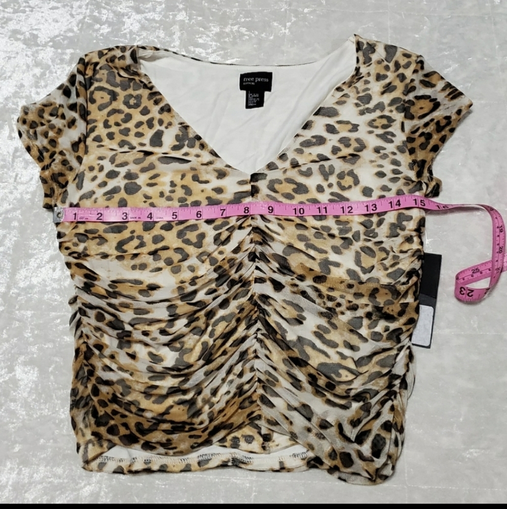 Free Press Leopard Print Ruched Top - Picture 6 of 7
